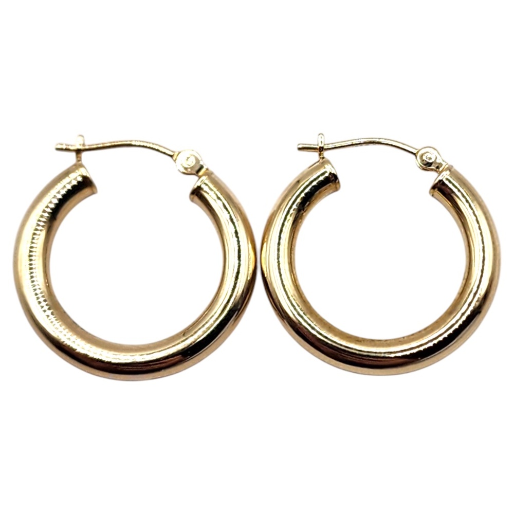 14 Karat Yellow Gold Circle Hoop Earrings #20467